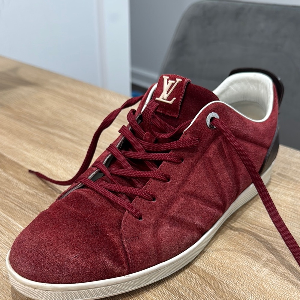 Louis Vuitton Red Sneakers Suede Low-Top - Picture 3 of 10